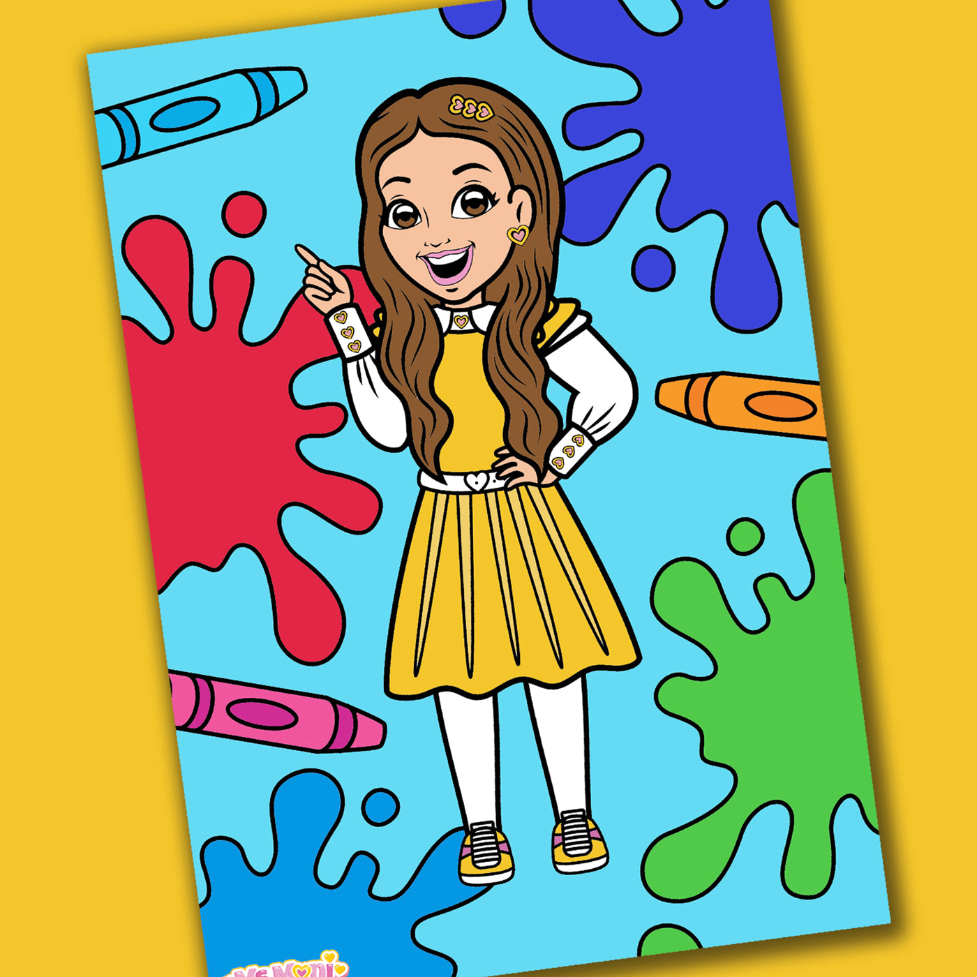 Ms Moni Colour Splash - Colouring Sheet