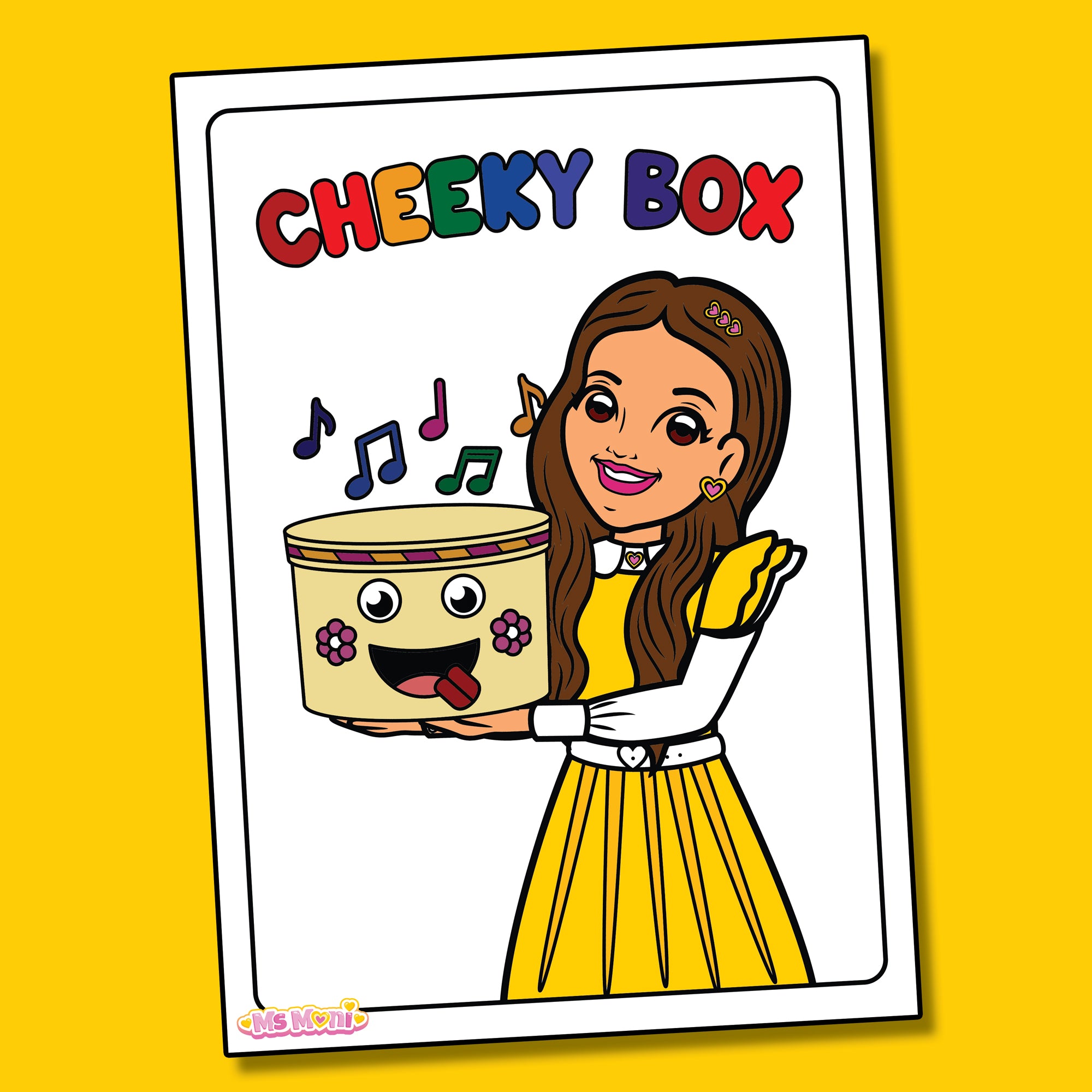 Cheeky Box Colouring Sheet