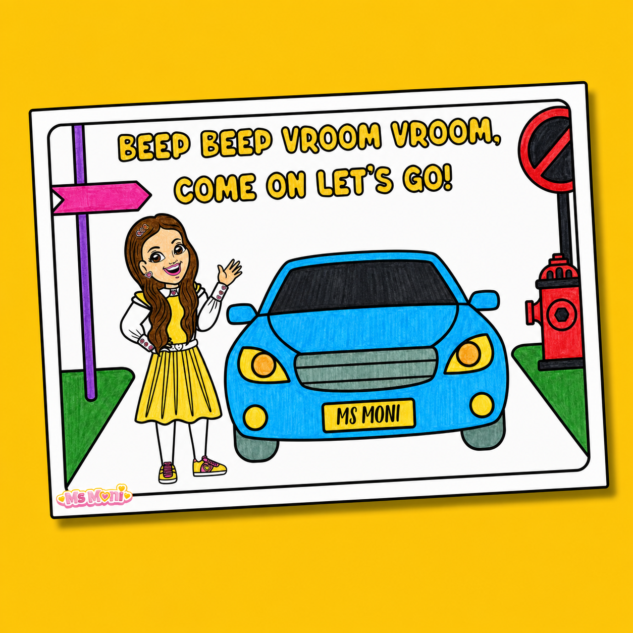 Beep Beep Vroom Vroom - Colouring Sheet