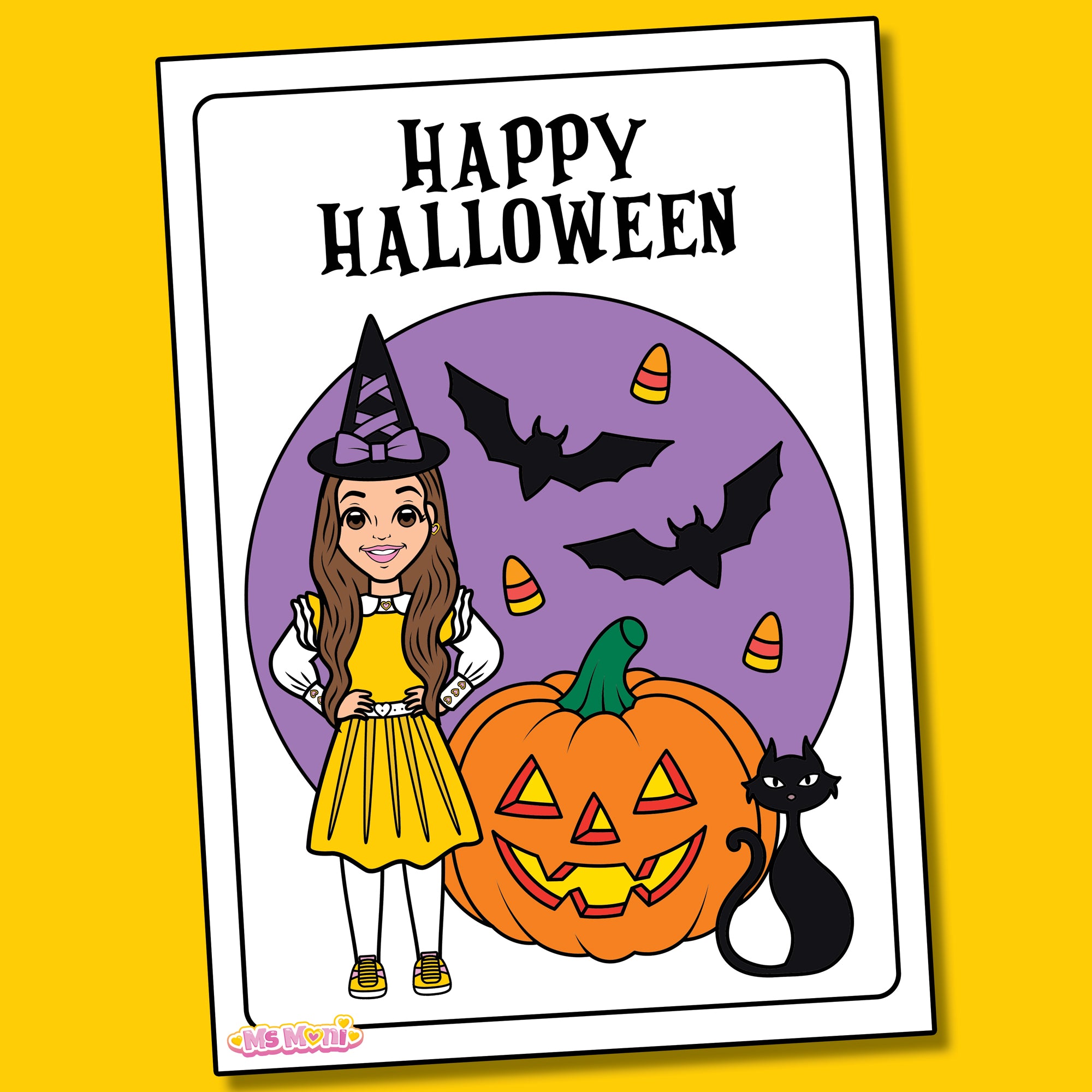 Ms Moni Halloween Colouring Sheet