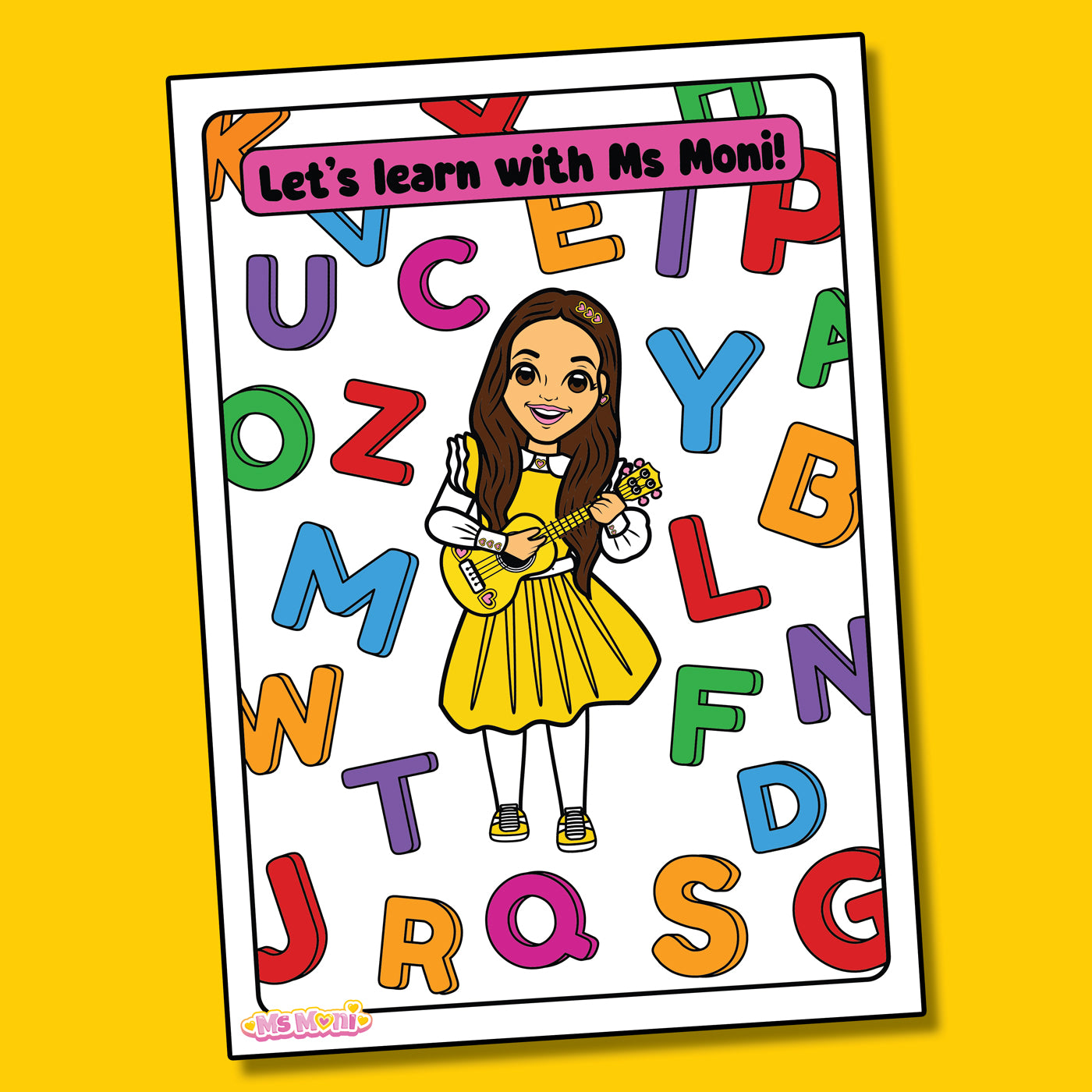 Learn with Ms Moni - Colouring Sheet
